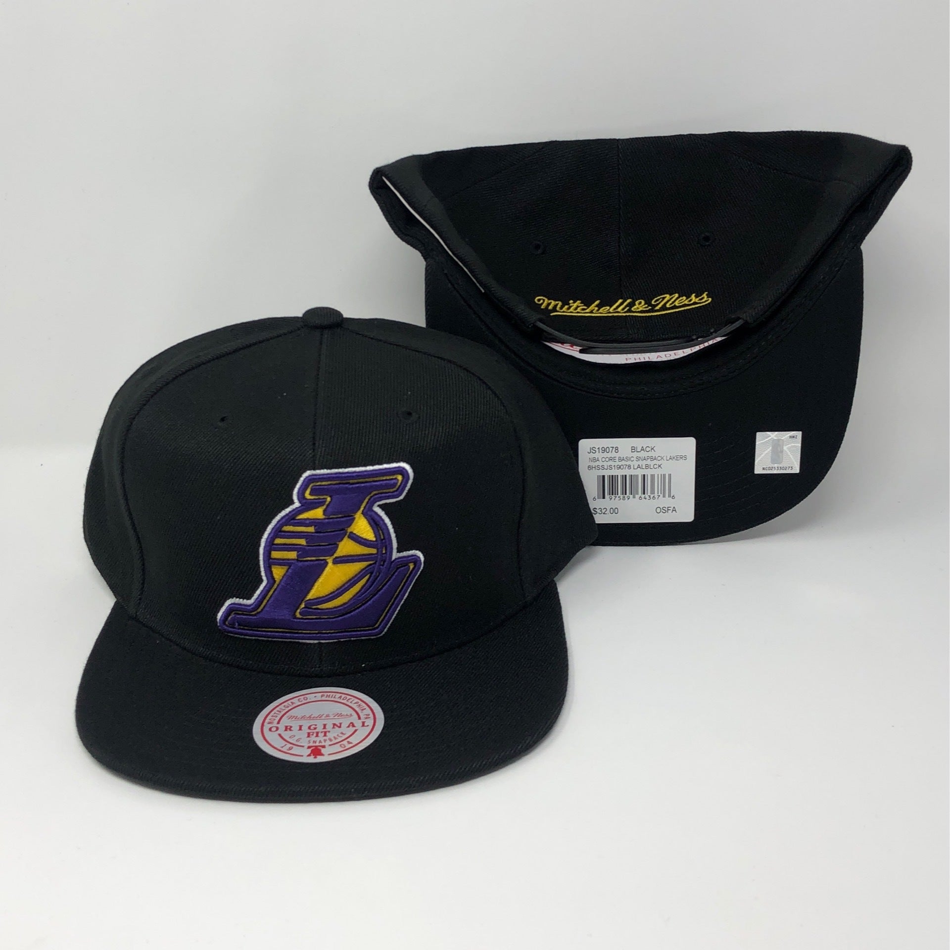 Mitchell & Ness Los Angeles Lakers Snapshot Snapback Cap - Black